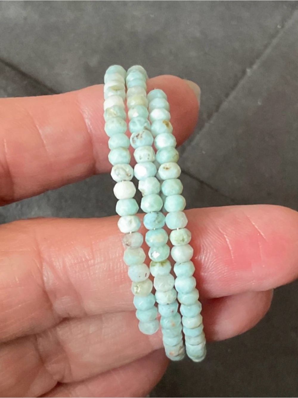 Larimar Memory Wire Bracelet
